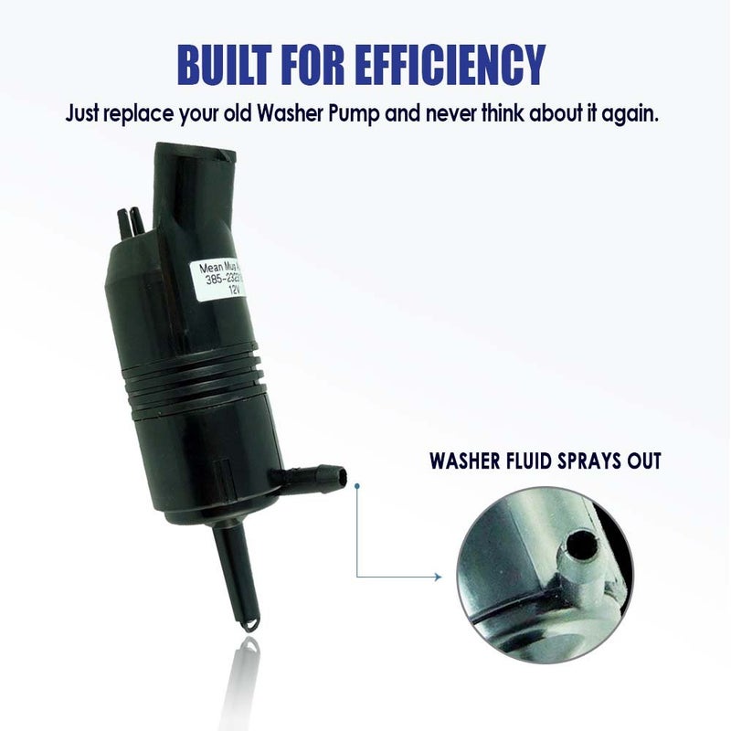 Mean Mug Auto مضخة غسيل الزجاج الأمامي Mean Mug Auto 385-232316B (خلفية) مع حلقة مطاطية - متوافقة مع شيفروليه (شيفي)، بويك، جي إم سي، كاديلاك، بونتياك - تحل محل رقم OEM #: 89001126، 22127573، 22087136، 22054177 - Image 5